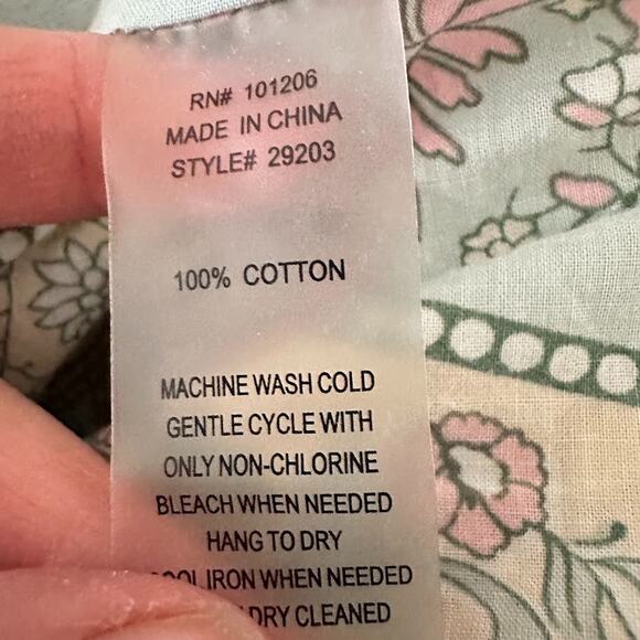 Soft Surroundings Paisley Floral Cotton Voile Tabitha Tunic Top Boho Medium - Picture 8 of 9